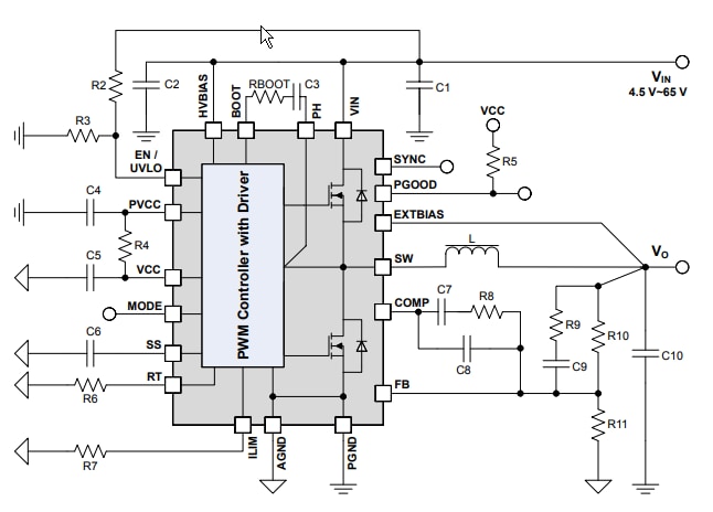 應用電路圖 - onsemi FAN6500xx 切換控制器